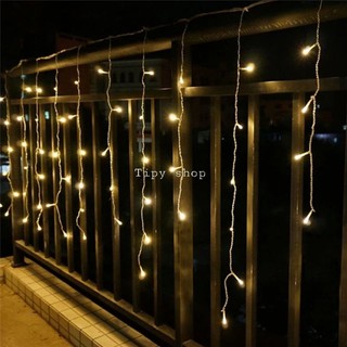 Đèn rèm mưa thả ngắn 4mx0,5m trang trí phòng ngủ, mái hiên, cửa hàng lung linh lấp lánh