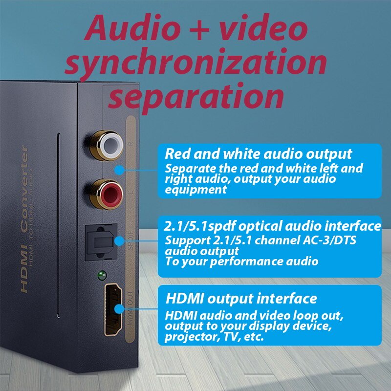 Bộ chuyển đổi âm thanh 4K HDMI Sang HDMI SPDIF R/L
