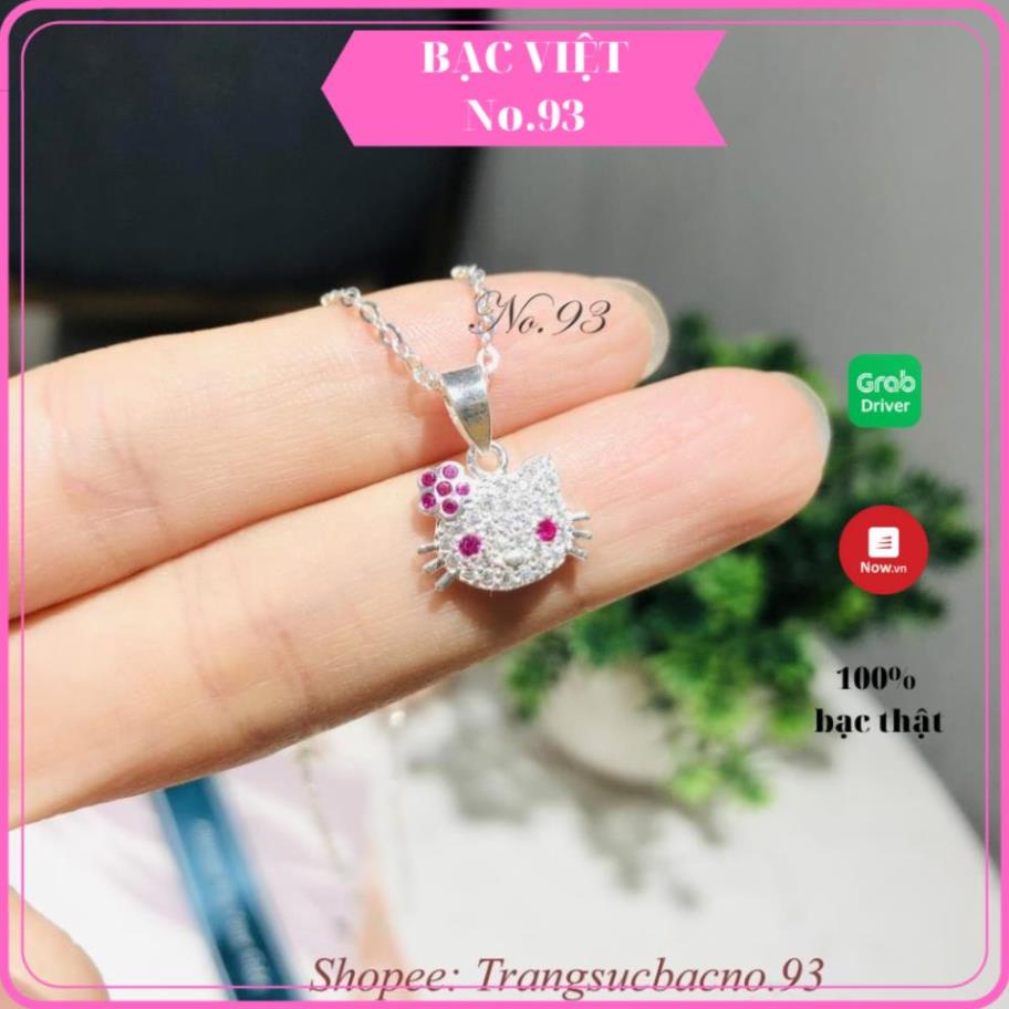 (BẠC THẬT 100%) DÂY CHUYỀN BẠC TA CHO BÉ GÁI MẶT MÈO DỄ THƯƠNG VÒNG CỔ BẠC TRẺ EM
