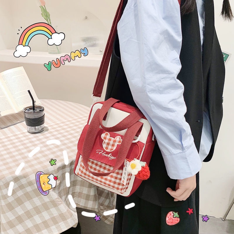 Túi búp bê trong suốt túi trong suốt dễ thương cô gái trong suốt 20 cm in túi búp bê Túi đeo vai Nhật Bản túi điện thoại di động túi nhỏ nhắn nữ