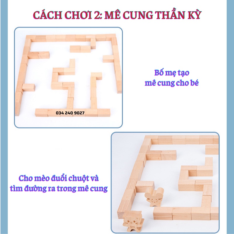 Đồ chơi gỗ gắp chuột đập chuột cho bé