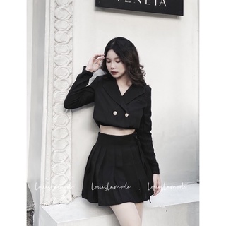 ( ẢNH CHÍNH CHỦ ) Set Vest Croptop Buộc Dây Eo