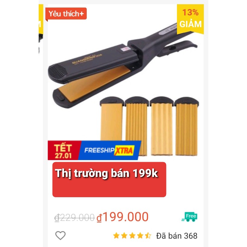 CÓ VIDEO - Máy làm tóc chuyên bấm duỗi 4in1
