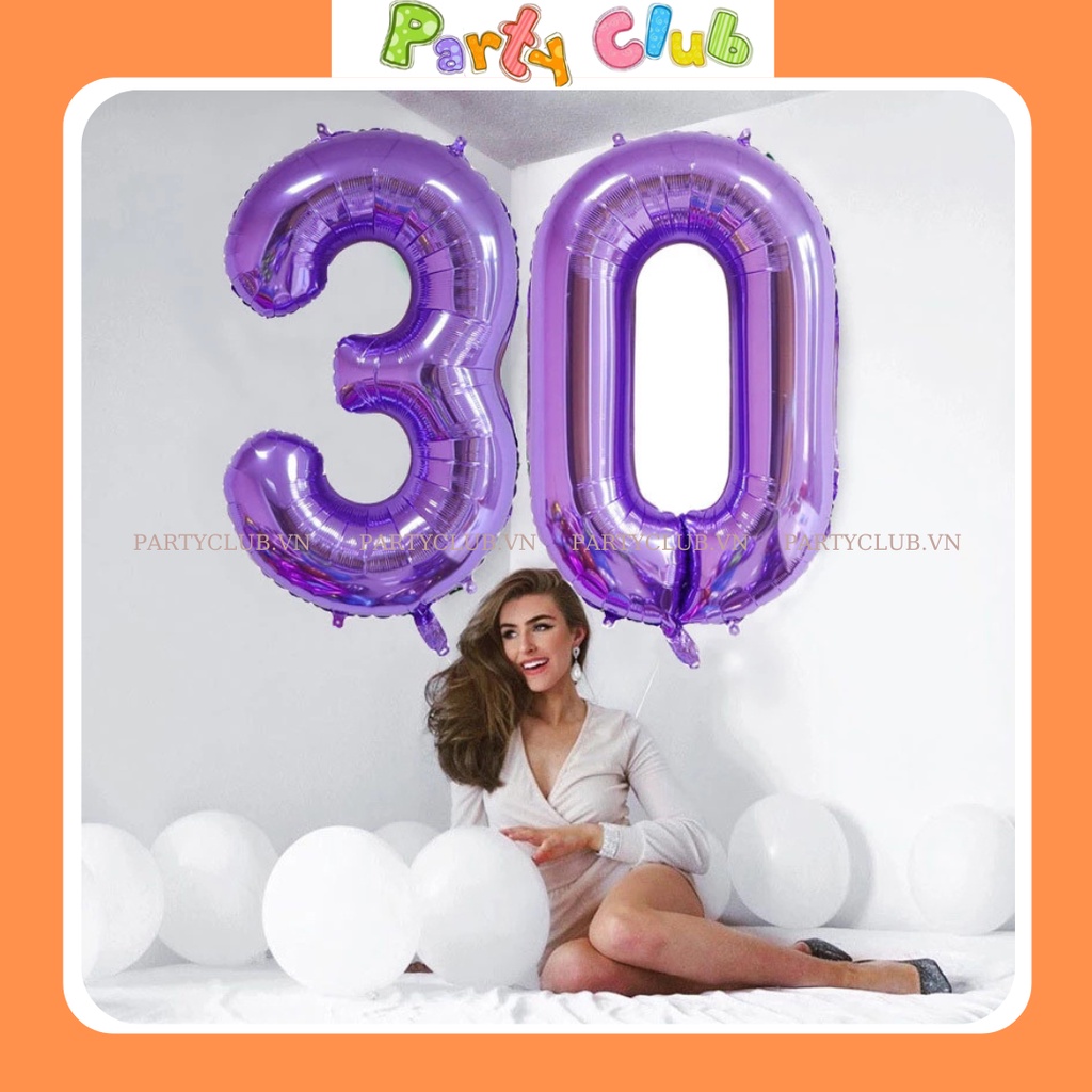 Bóng số tuổi sinh nhật màu tím size đại 70cm