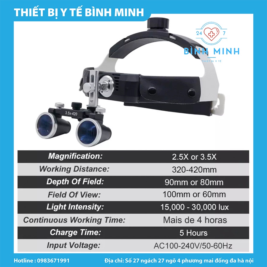 ĐÈN LED ĐEO ĐẦU NHA KHOA LOUPES