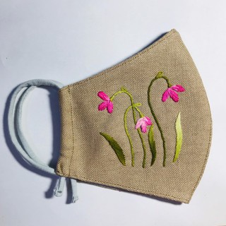 Khẩu trang vải thêu handmade AN33