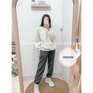 [Ảnh thật/Sẵn/Video]Quần jogger nhung tăm bo gấu