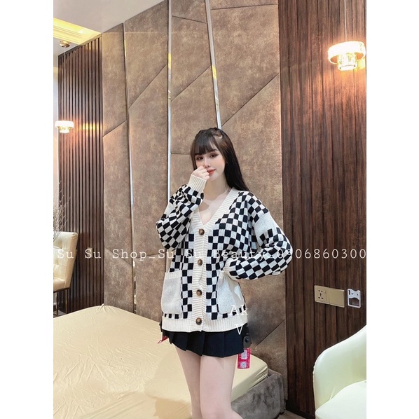 Áo Khoác Len Cardigan Phối Túi Hàng Quảng Châu Cao Cấp