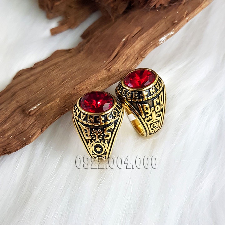 Nhẫn mỹ bảng trung thép titan không gỉ. nhẫn nam 1968.