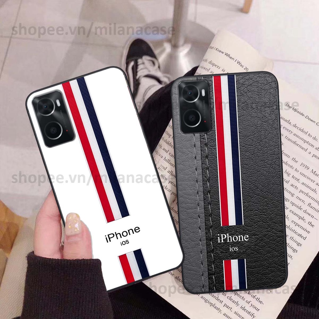 Ốp Oppo A76 in giả da phong cách thể thao, cá tính, thời trang