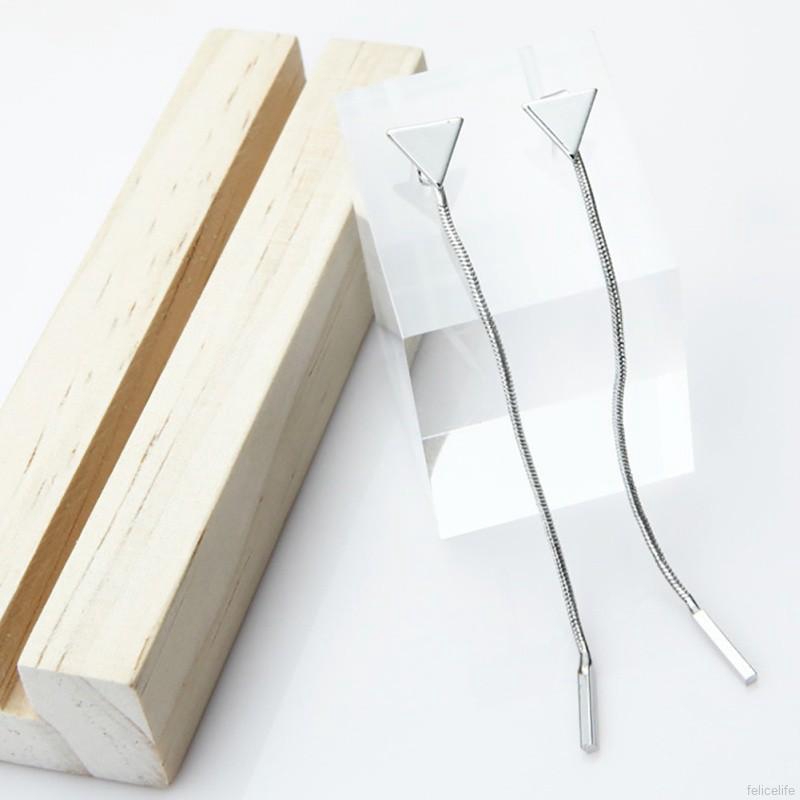 Bông tai hình tam giác kiểu dây dài bằng hợp kim cho nữ