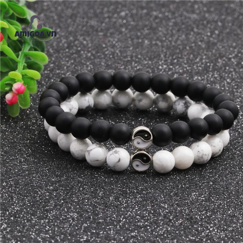 Vòng Tay Chuỗi Hạt Mặt Hình Âm Dương Thời Trang Cho Nam