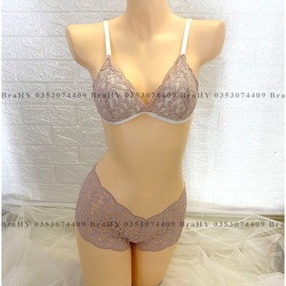 [SALE] Đồ lót nữ sexy màu hồng họa tiết có mút mỏng, vải ren cao cấp thoáng khí (hình thật 100%)
