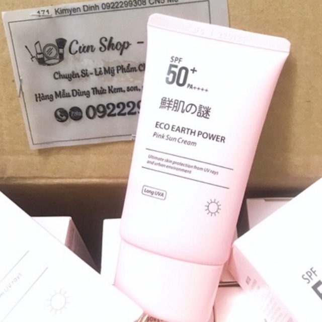 Kem Chống Nắng Nhau Thai Cừu Fengbiyi  SPF 50+ PA++++ Eco Earth Power Bảo Vệ Da Khỏi Tia UV, Da Sáng Hồng Rạng Rỡ