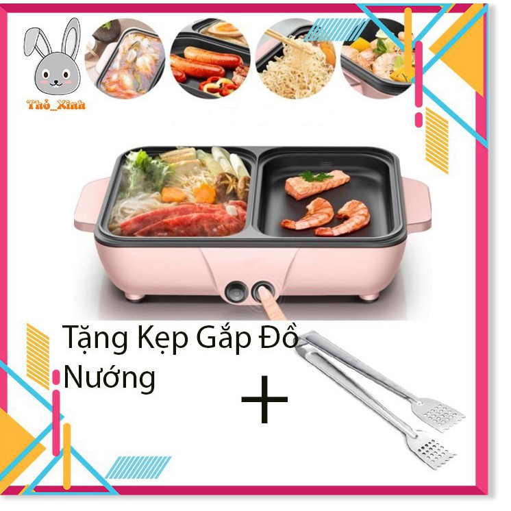 Bếp nướng lẩu 2 in 1 Mini Hàn Quốc- Bếp Điện Đa Năng Cofy -Nồi Đôi Mini Nướng và Lẩu Cofy 2 trong 1