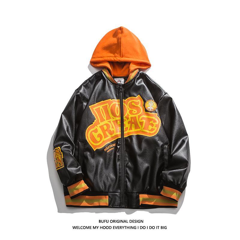 Áo Khoác Bóng Chày Da Pu Dáng Rộng Phong Cách Hip Hop Trẻ Trung Cho Cặp Đôi