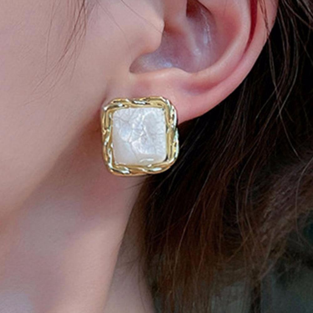 JARRED Bông Tai Hình Vuông Bằng Acrylic Phong Cách Retro Ngọt Ngào Cho Nữ