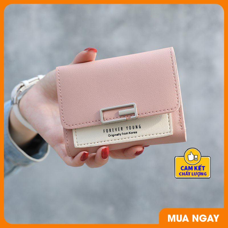 Ví ngắn cầm tay nữ mini gấp 3 nhiều ngăn đựng tiền đựng thẻ tuyệt đẹp ST0050