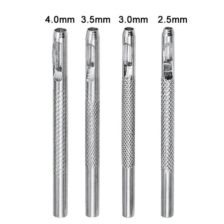 SET 4 CÂY. ĐỤC LỖ RỖNG TRÊN DA, SIMILI. CÁC SIZE 2.5mm, 3mm, 3.5mm, 4mm. TH941