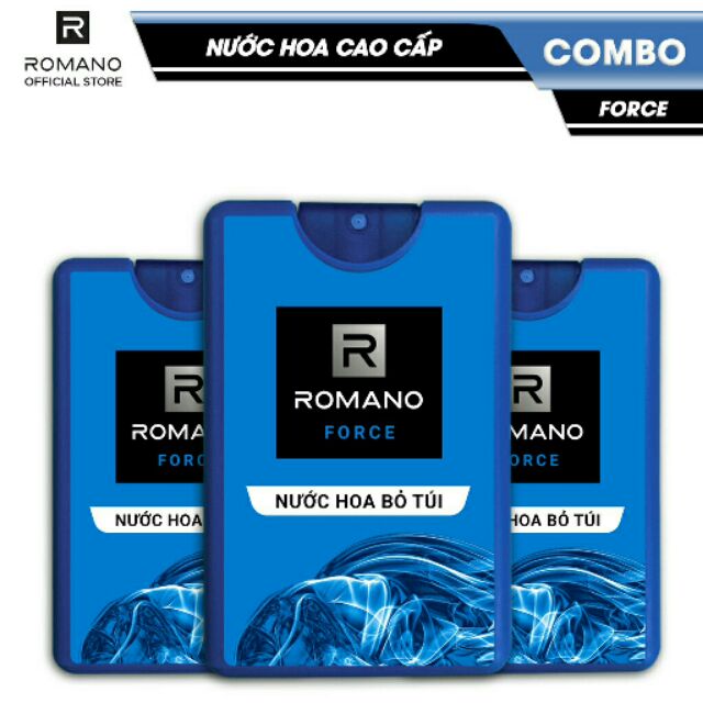 Combo 3 chai nước hoa bỏ túi Romano Force 18ml