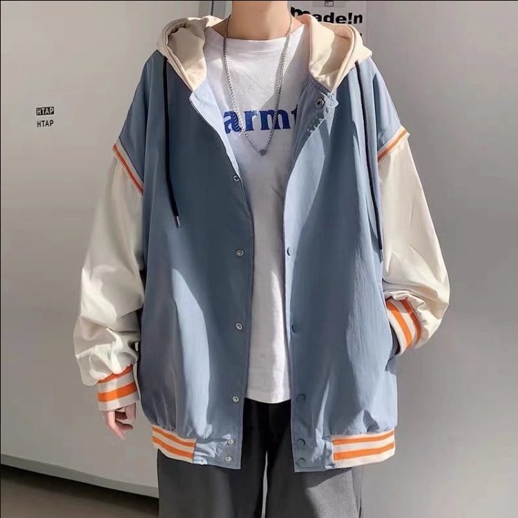 Áo khoác 2 lớp unisex Thời Trang Hàn Quốc Đơn Giản Dành áo khoác bomber bóng chày  varsity jacket from rộng bomber jacket Nam Và Nữ