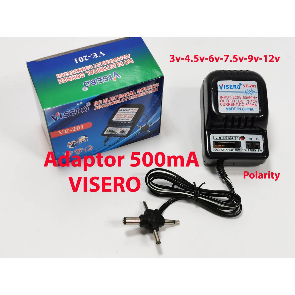 Bộ Chuyển Đổi Đa Đầu Ra Nhiều Đầu Ra 500ma Visero 3v-4.5v-6v-7.5v-9v-12v