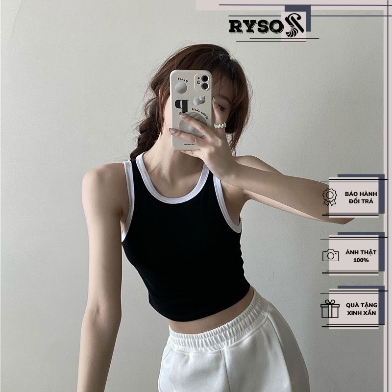 Áo 3 lỗ croptop chất thun gân siêu năng động
