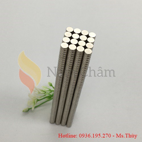 Hộp 100 Sản Phẩm Nam Châm Vĩnh Cửu Mạ Nikel 5x2 Chất Lượng Tốt