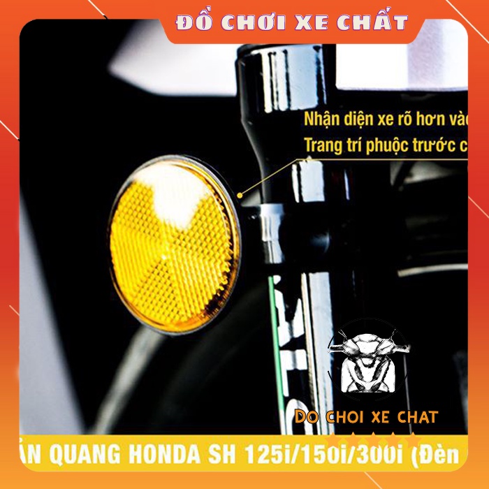 Đèn phản quang xe máy (đèn mắt mèo) lắp xe Honda & Yamaha