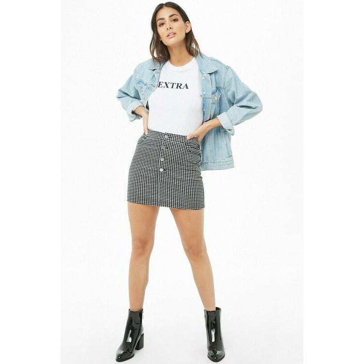 CHÂN VÁY HỌA TIẾT NÚT F21 XUẤT XỊN sale outlet