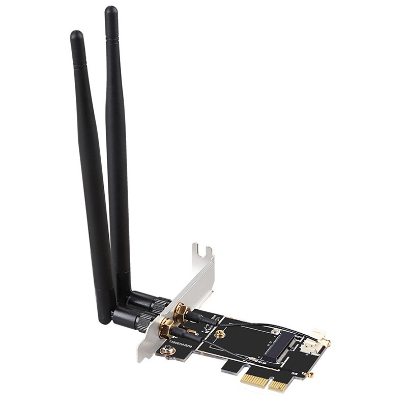 PCI-E X1 to M.2 NGFF E-Key WiFi Wireless Network Adapter Converter Card with Bluetooth for Desktop PC