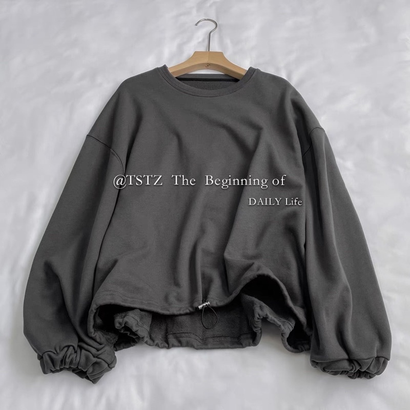 Set thun da cá áo tay dài dây rút + quần short