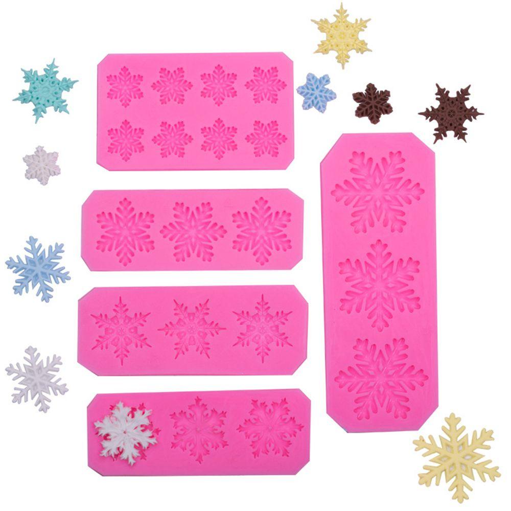 Khuôn Silicone Nhấn Bánh Hình Bông Tuyết 3D