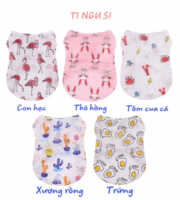 Áo cho Chó Mèo - áo đũi mát chất đẹp mùa hè