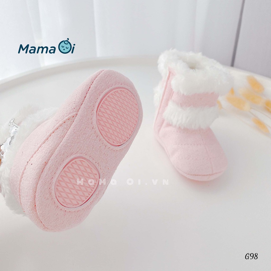 Giày boot vương miệng lót lông mềm mại giữ ấm chân cho bé tập đi của Mama ơi - Thời trang cho bé