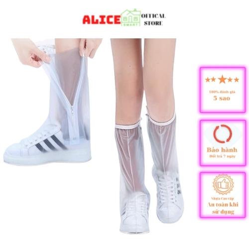 Ủng đi mưa trong suốt cao cổ Hàn Quốc Màu ngẫu nhiên Giày đi mưa cao cấp 2 lớp chống thấm tuyệt đối đế chống trơn trượt