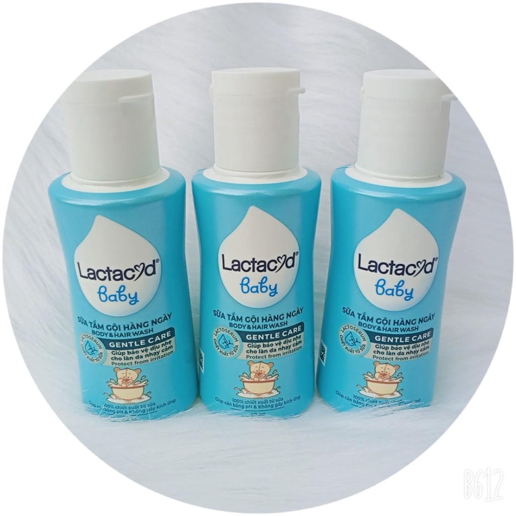 Sữa tắm gội ngừa rôm sảy cho bé Lactacyd 60ml