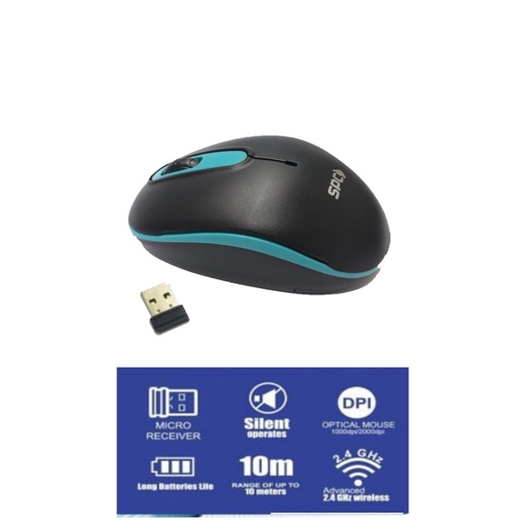 Chuột Không Dây Spc Smw 10 Màu Xanh Lam