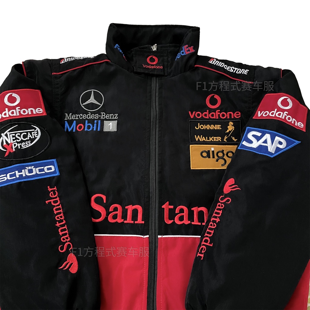 F1 Áo Khoác Thêu Họa Tiết Xe Đua BENZ Mercedes-BENZ Kiểu Cổ Điển Đường Phố Mỹ