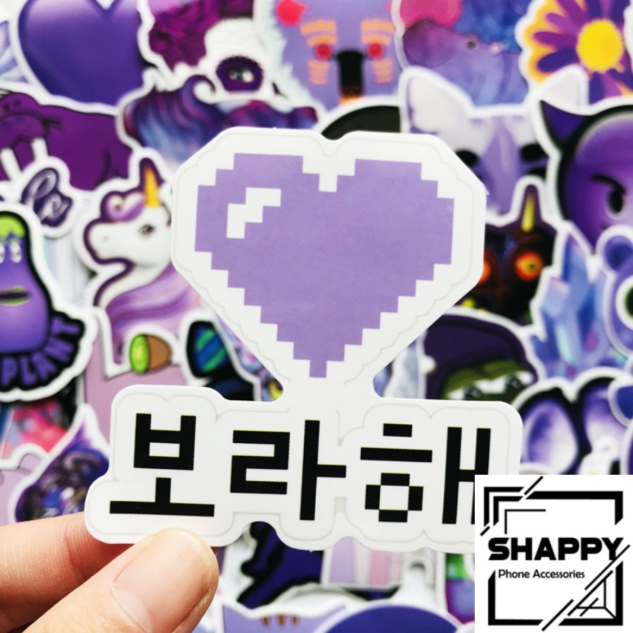 Sticker Dán Purple Life PVC Chống Thấm Nước | Dán Laptop - Nón Bảo Hiểm - Xe - Vali [Shappy Shop]