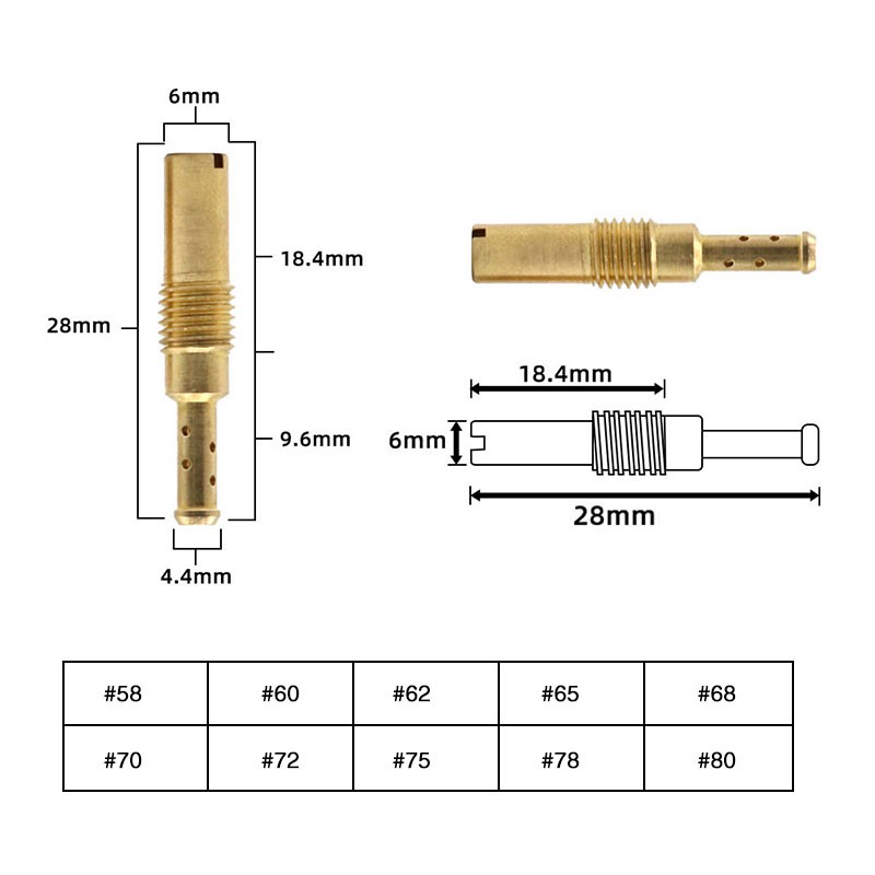 Set 10 Đầu Phun Bộ Chế Hòa Khí Chuyên Dụng Cho Keihin KOSO OKO PE CVK FCR