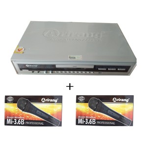 Đầu DVD Karaoke Arirang AR-36MD (Xám) + 2 micro có dây Arirang 3.6C