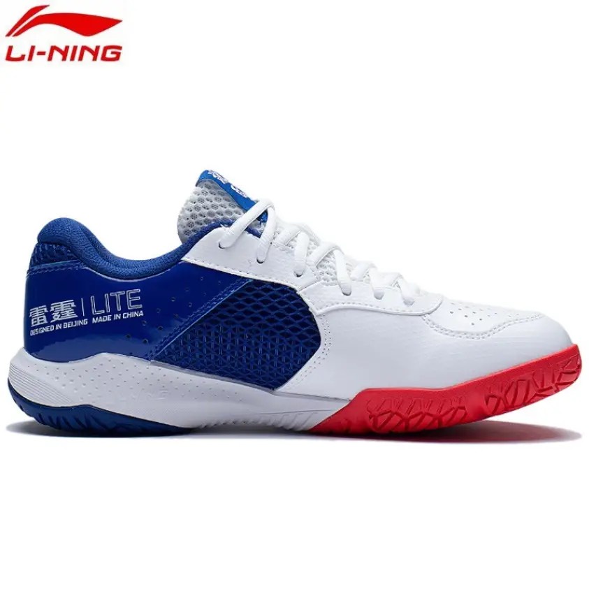 Giày cầu lông Lining chính hãng AYTS020-4 mẫu mới màu trắng xanh dành cho nam