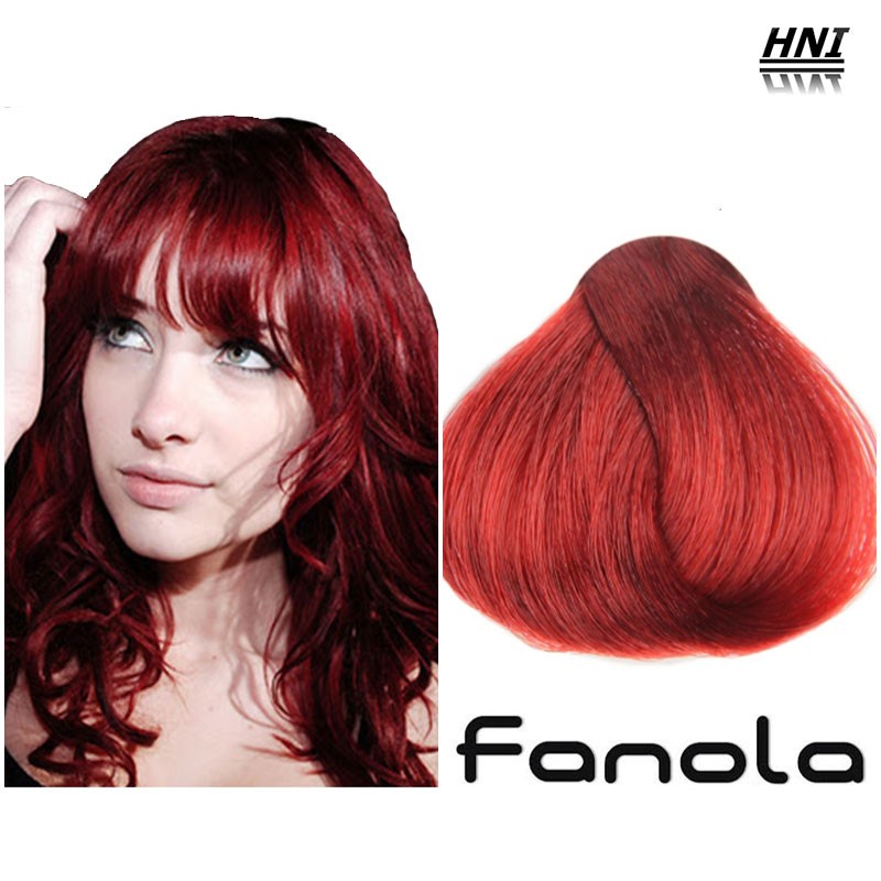 Màu nhuộm Fanola Medıum Red Blonde 7.6 100ml + Oxy 120ml + Chén cọ nhuộm