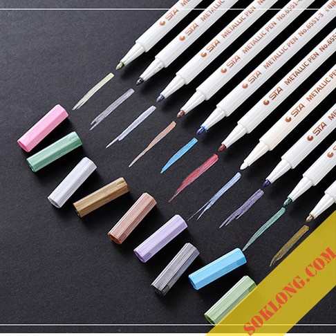 Bộ 10 bút lông ngòi mềm Brush Metallic nhiều màu, bút trang trí sổ Bullet Journal, thiệp Tuệ Minh