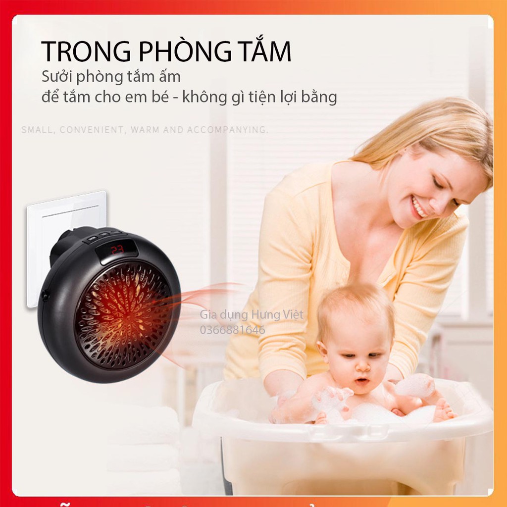 Quạt sưởi, máy sưởi 2 chiều, cắm điện mini công suất 500W [MÁY SƯỞI TRÒN]