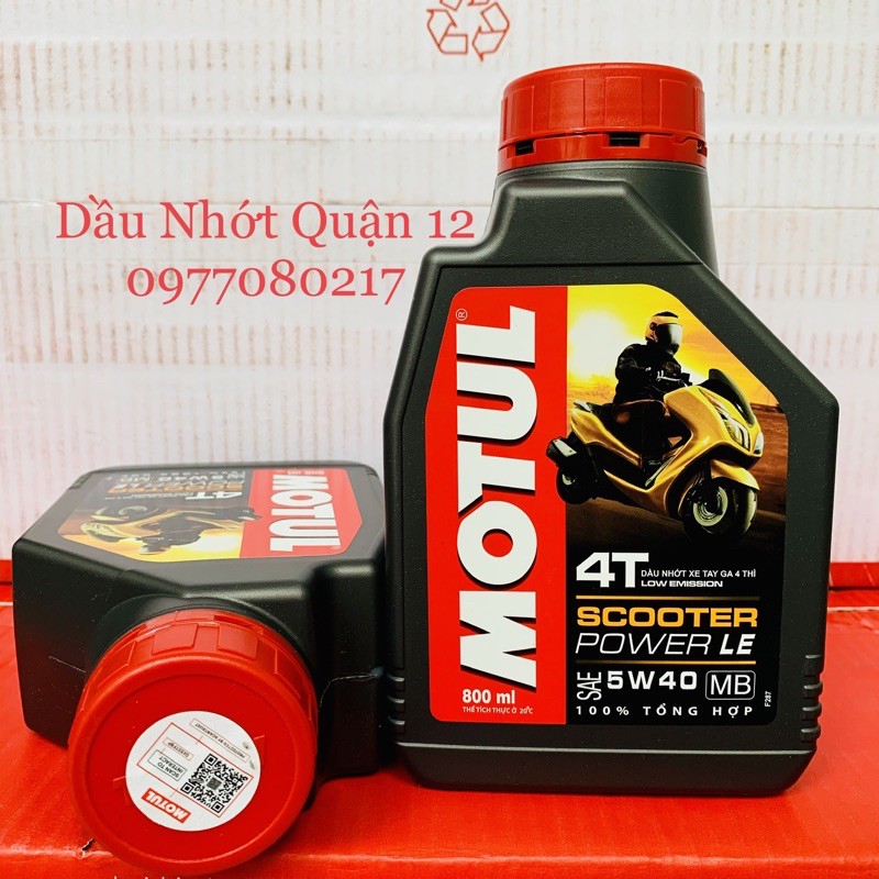 Nhớt Xe Tay Ga Motul Scooter Power LE 5W-40 800ML Tổng Hợp 100% API SN Jaso MB - Motul Việt Nam