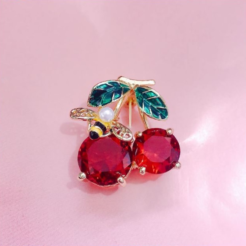 Ghim Cài Áo Bằng Hợp Kim Zircon Họa Tiết Chú Ong Hồng Dễ Thương PD514