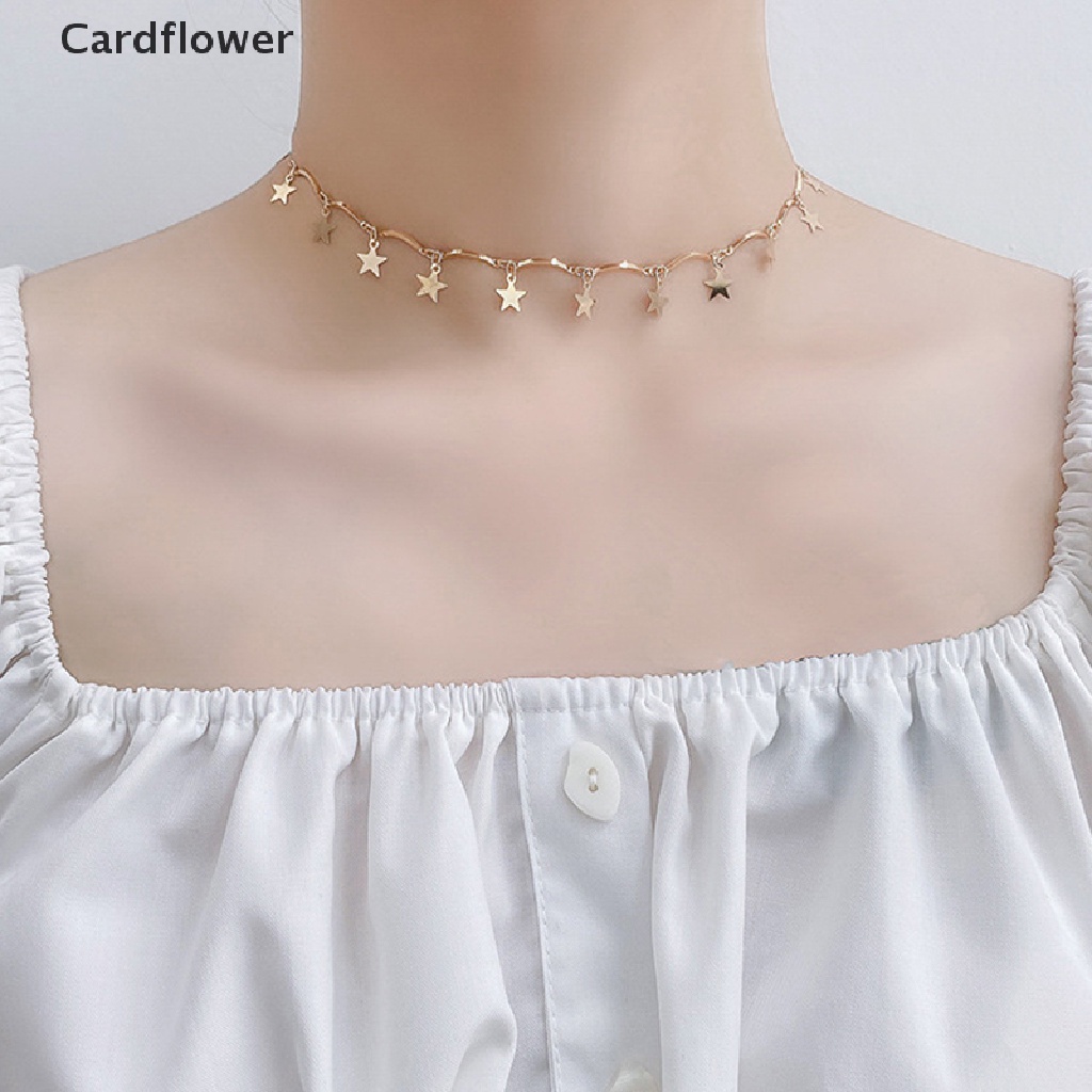 &lt; Cardflower &gt; Vòng Cổ Choker Mặt Tròn Đôi Đính Đá Zircon Quà Tặng Tiệc Tùng Dành Cho Nữ