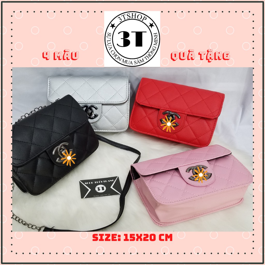 Túi đeo chéo nữ trần trám ❤ free ship ❤Túi xách nữ mini khóa xoay dây xích- 0344